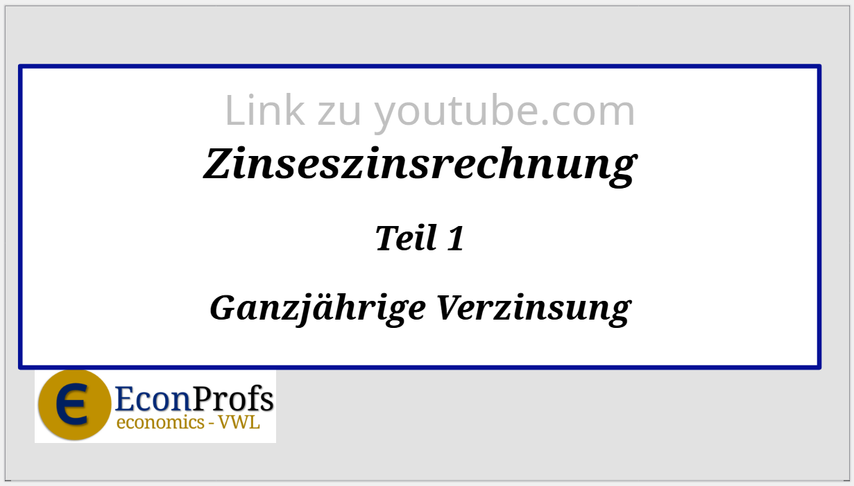 Lehrfilm Zinseszinsrechnung ganzjährig