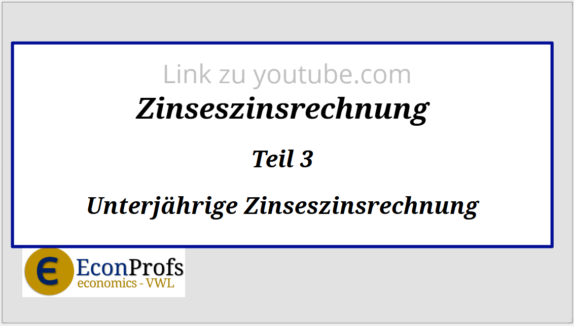Lehrfilm Zinseszinsrechnung: unterjähriger Zinseszins